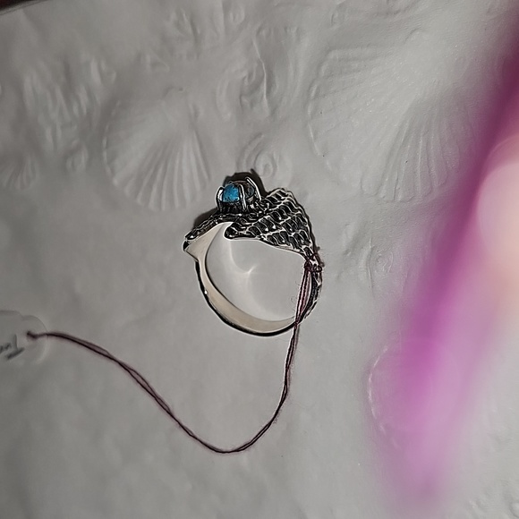 New Copper streaked Turquoise Sterling Silver ring 💍 size 8 - Picture 3 of 5